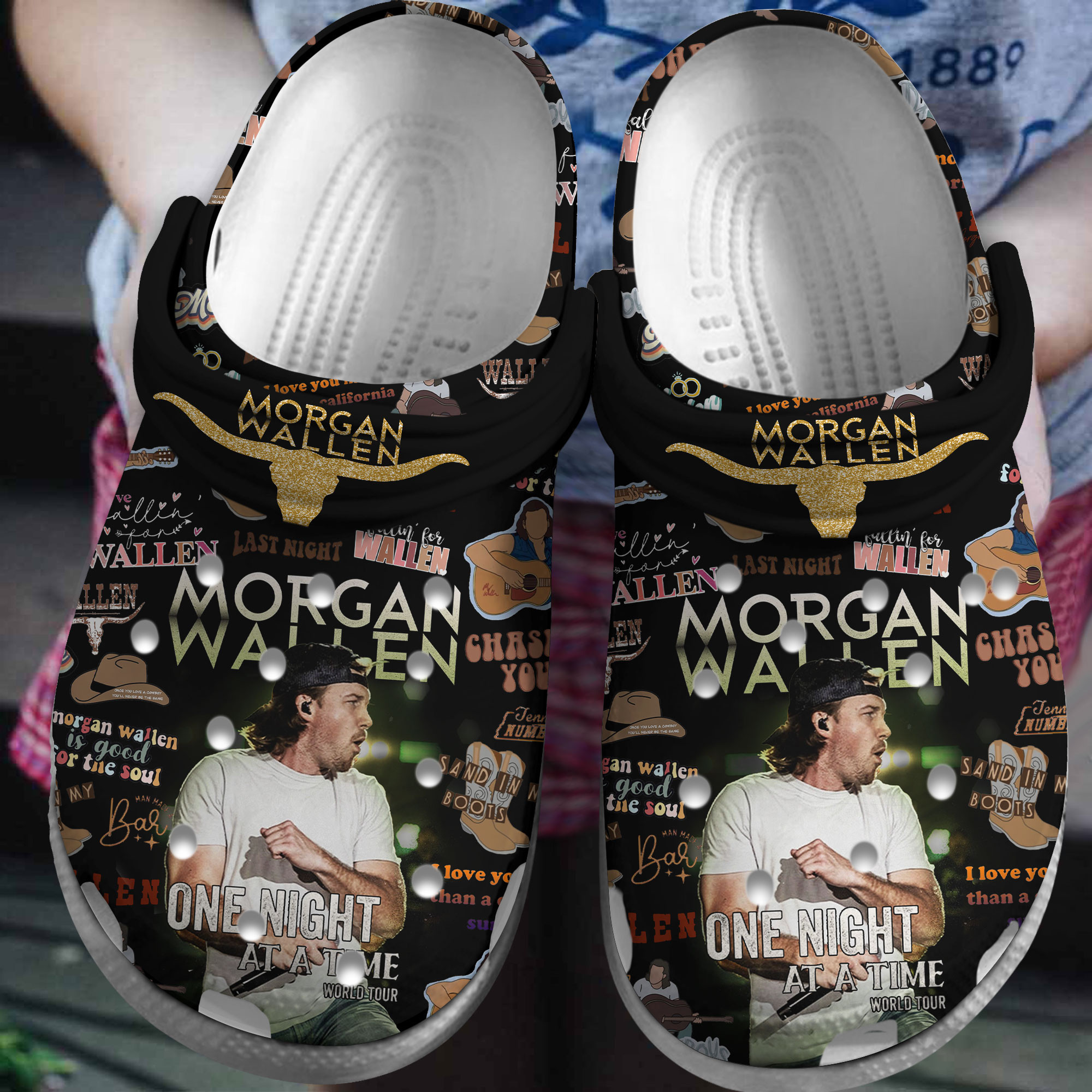 Premium Morgan Wallen Music Crocs Crocband Clogs Shoes Comfortable For Men Women and Kids 4