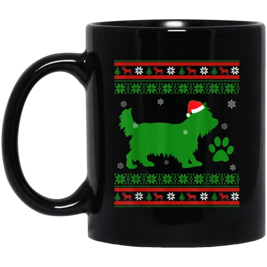 Yorkshire Terrier Dog Christmas Ugly Sweater Dog Xmas Gifts  11 oz 15 oz Mug Black