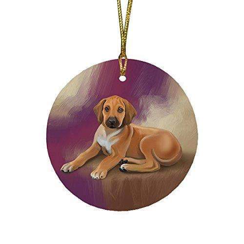 Rhodesian Ridgeback Puppy Round Christmas Ornament Rfpor48065