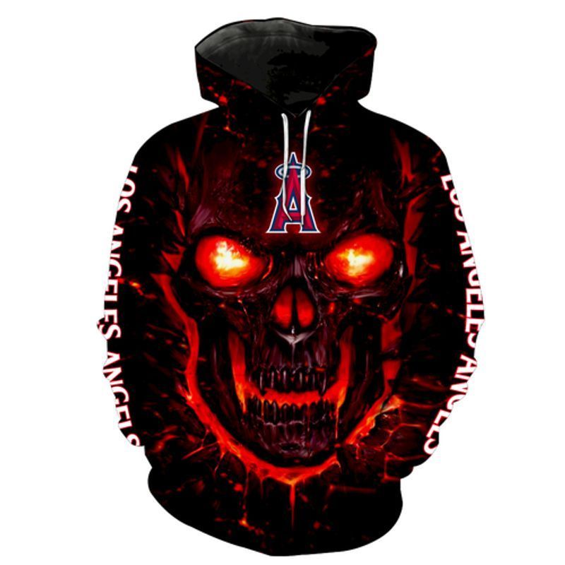 Los Angeles Angels Skull 3D Hoodie N98