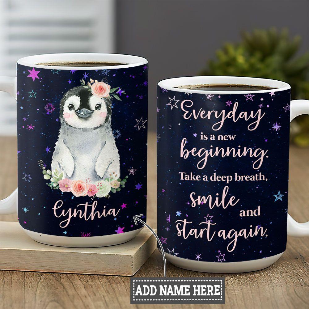 Happy Penguin Personalized KD2 MAL1801006Z Full Color Ceramic Mug