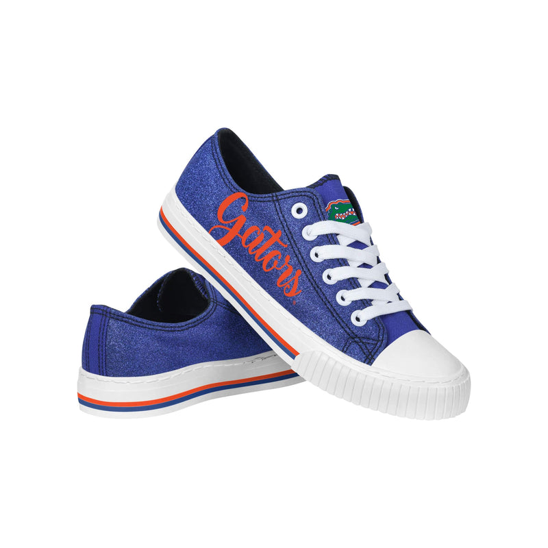 Florida Gators NCAA Womens Color Glitter Low Top Canvas Shoes