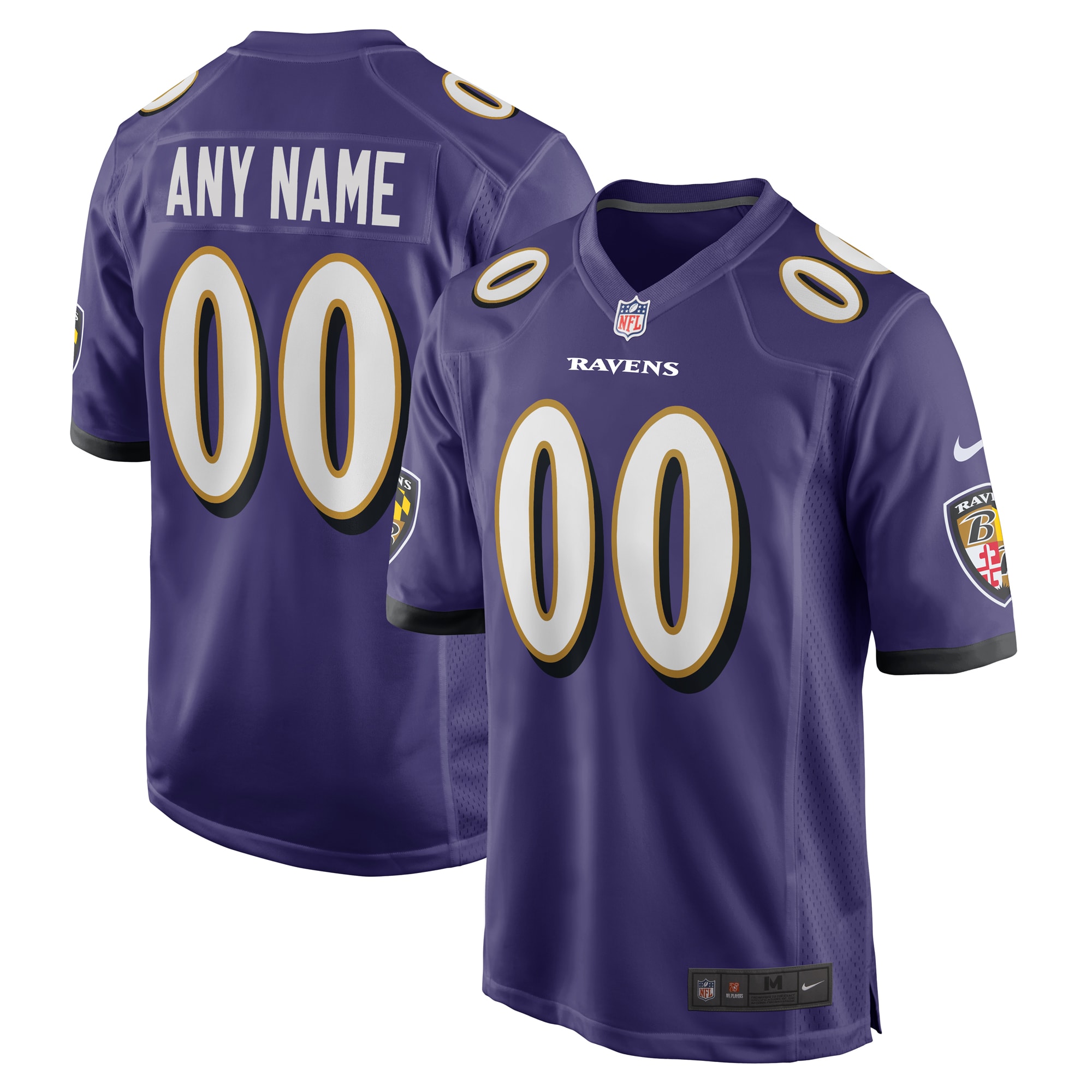 Youth Baltimore Ravens Purple Custom Game Jersey