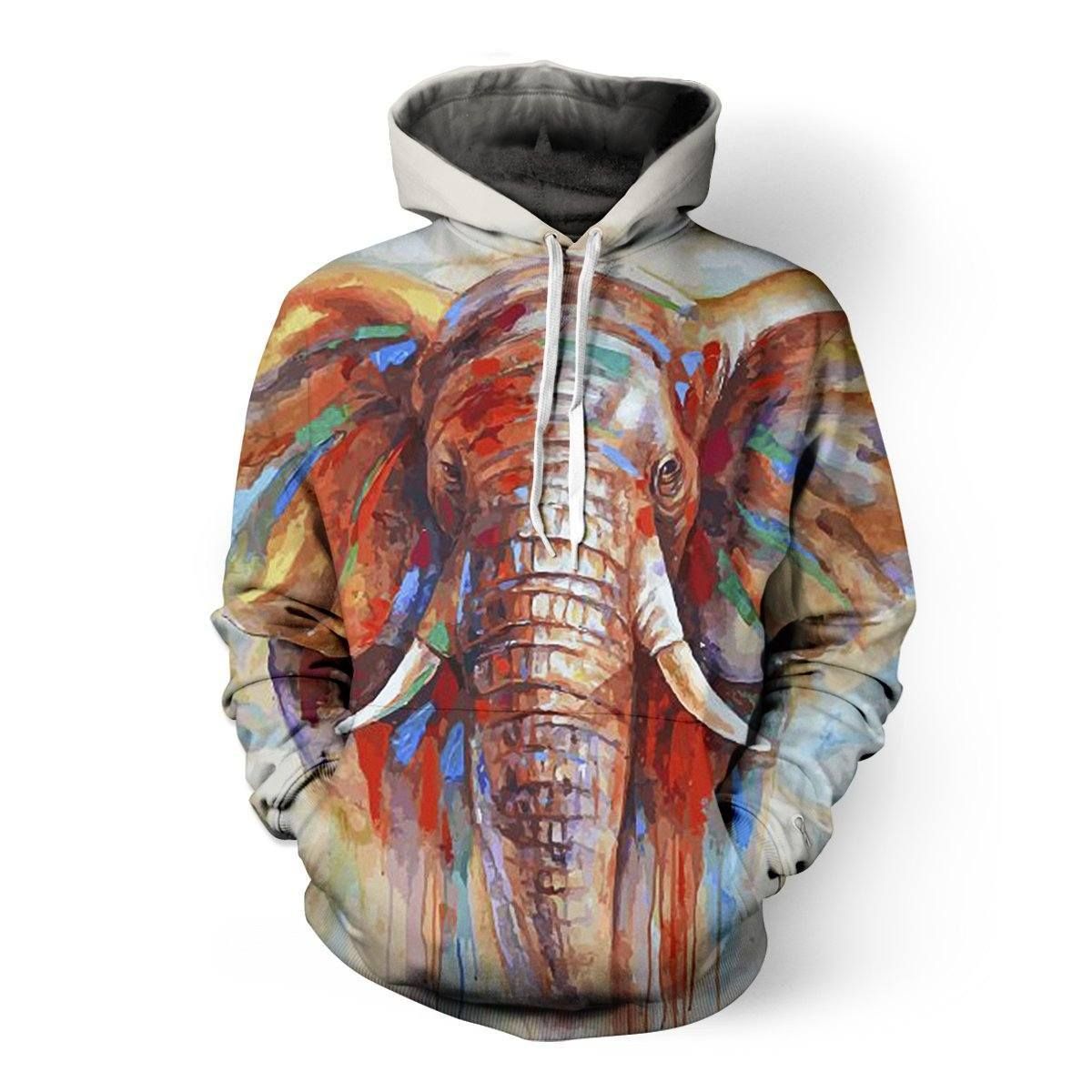 Unisex Elephant What does the elephant say 3D Hoodie All Over Print