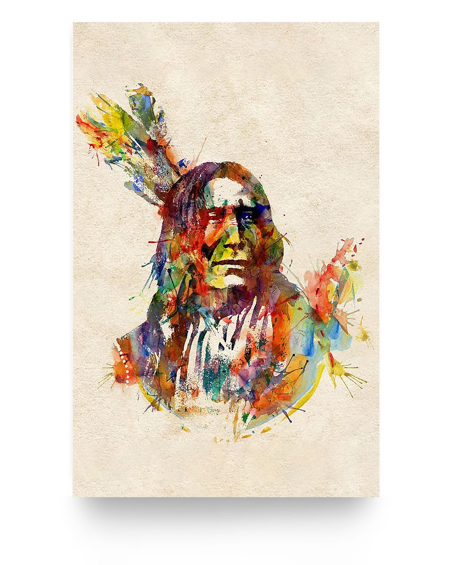 Welcomenative Native Man Oil Painting Native American Poster, 3D Poster, All Over Print Poster