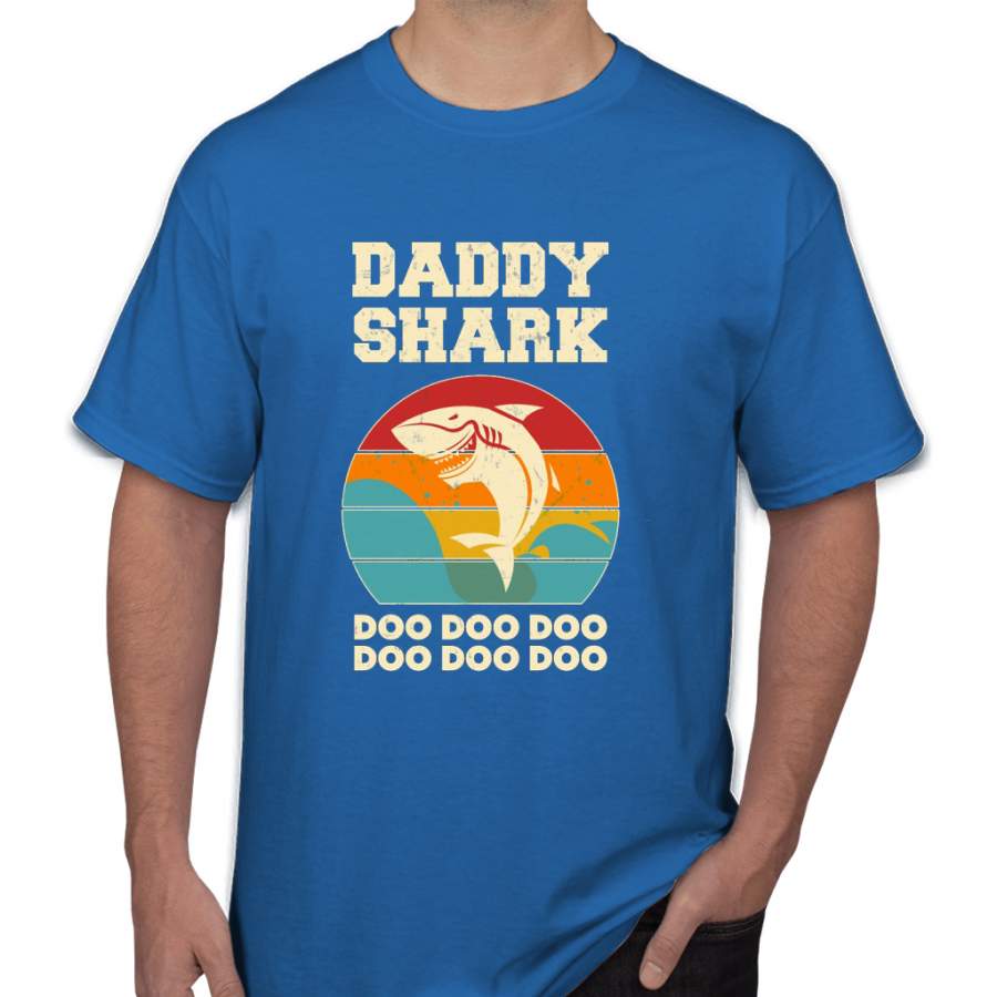 Daddy Shark Doo Doo Doo Vintage Fathers Day Dad Men T-Shirt