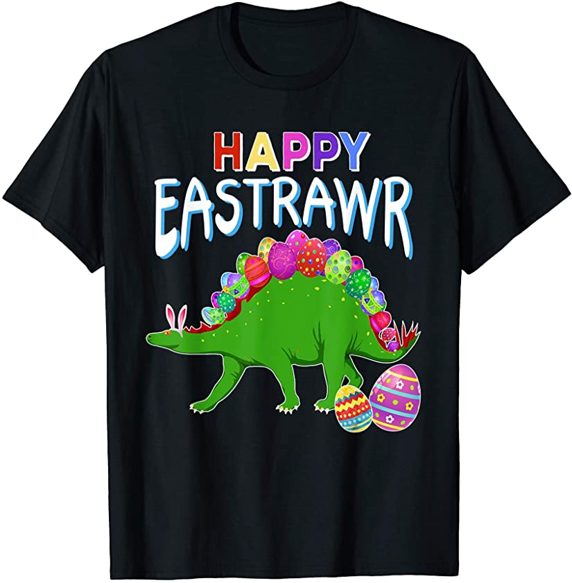 Dinosaur Easter Egg Happy Eastrawr T Rex Bunny Costume Kids T-Shirt