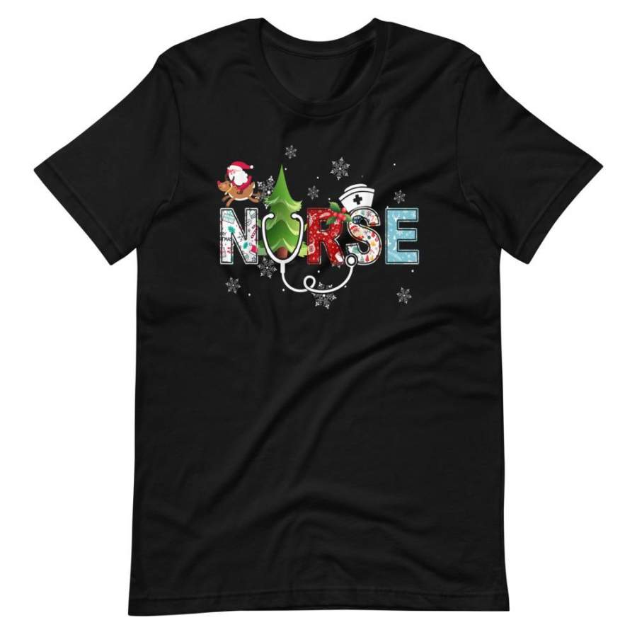 Nurse Christmas Tree Candy cane Ice sickle Snow Flake Unisex T-Shirt