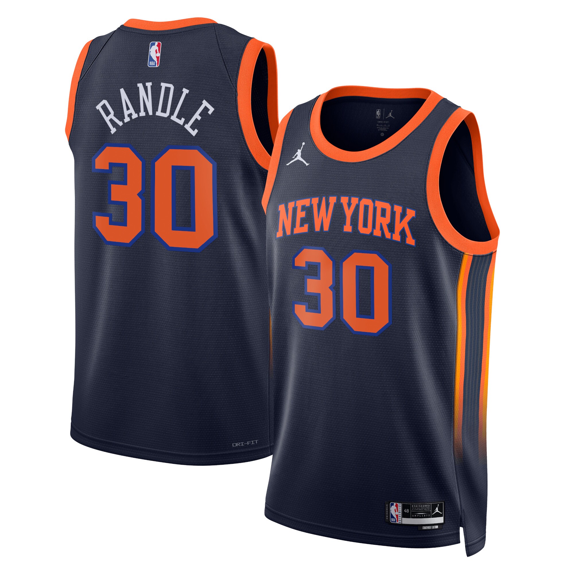 New York Knicks Jordan Statement Edition Swingman Jersey – Navy – Julius Randle – Unisex