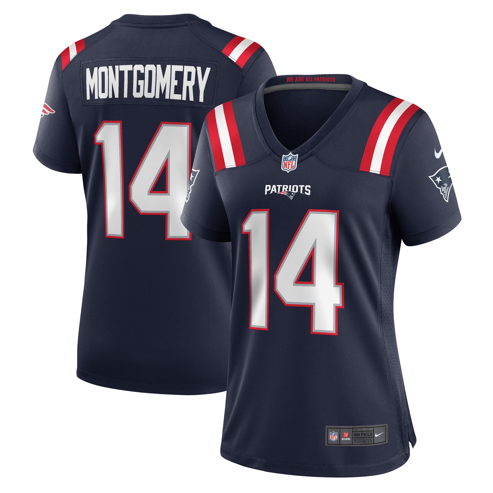 Ty Montgomery New England Patriots Women's Player Game Jersey – Navy