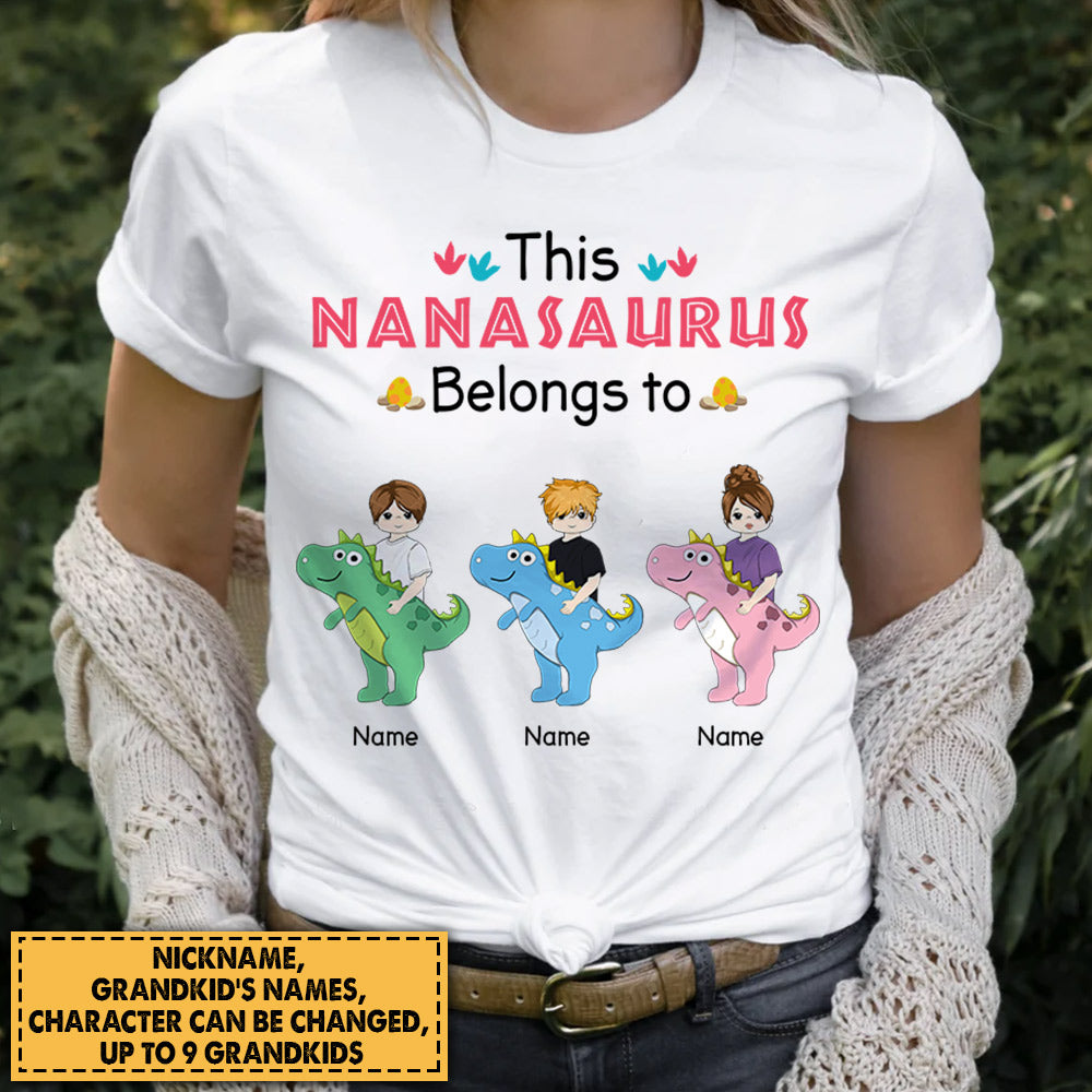 Personalized This Nanasaurus Belongs To Cute Dinosaurus Shirt For Grandma Hn98 Nh00