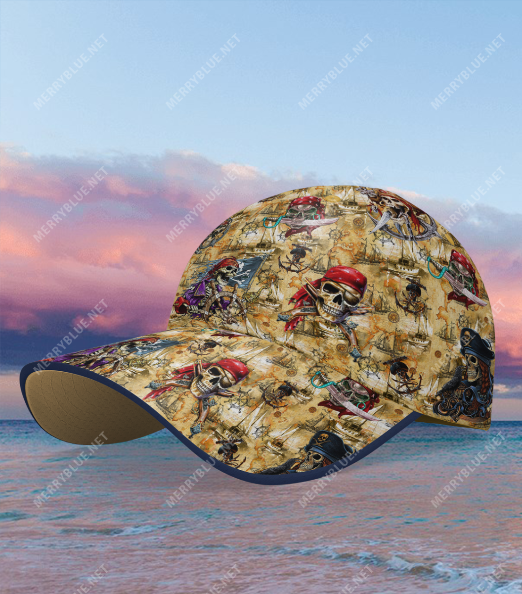 Amazing Pirate Skull Hawaii Cap Ha92651