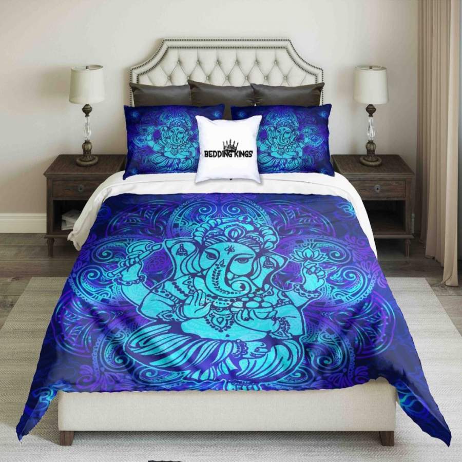 Blue Elephant| Kings 3D Customize Bedding Set Duvet Cover SetBedroom Set Bedlinen