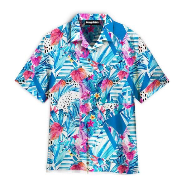 Geometrical Shapes With Exotic Flowers And Leaves Pattern Hawaii Shirt For Men Women Ha26681