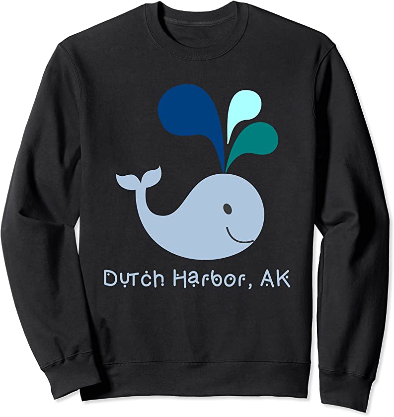 Dutch Harbor Alaska Cute Whale Lover Cartoon Sweatshirt