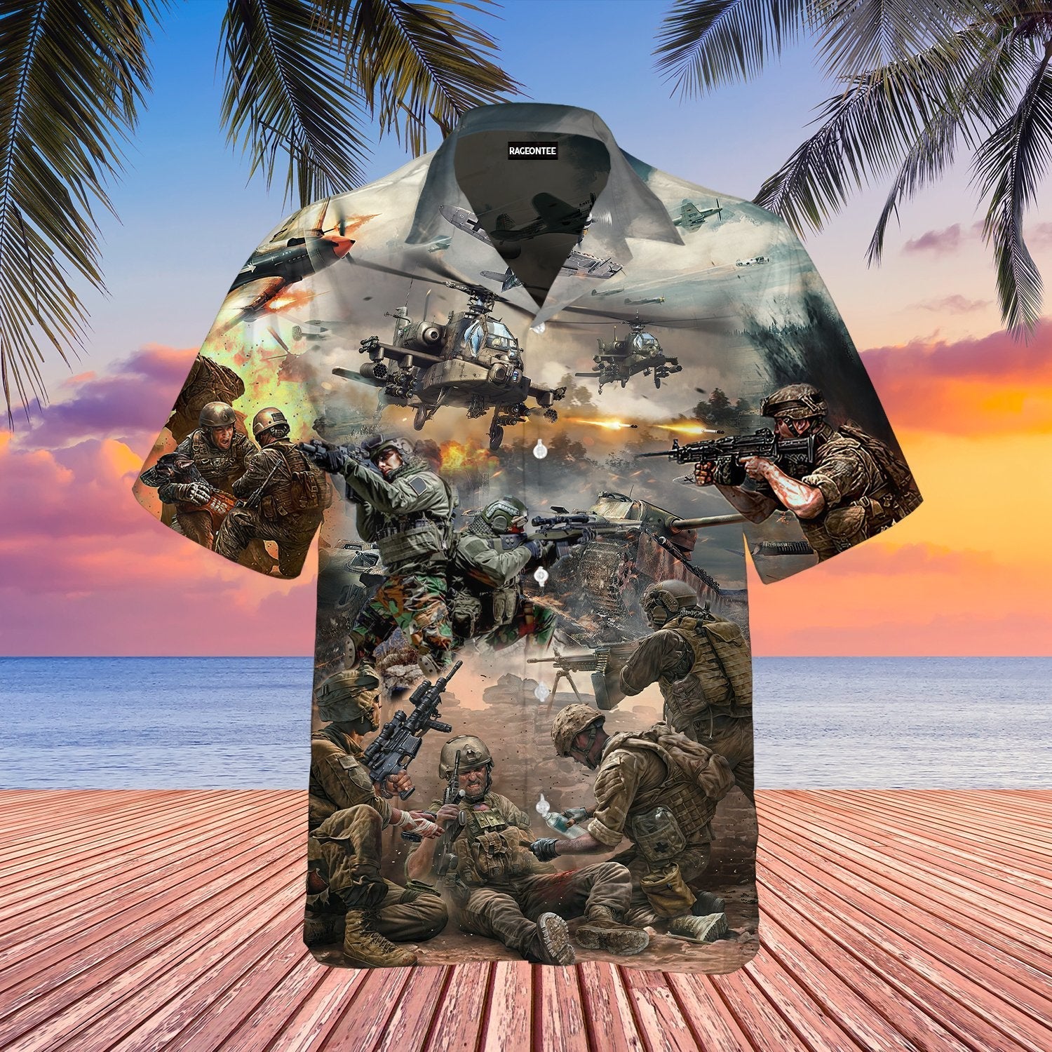 Us Veteran Soldier American Hawaii Unisex Print Aloha Short Sleeve Casual Shirt Ha79637