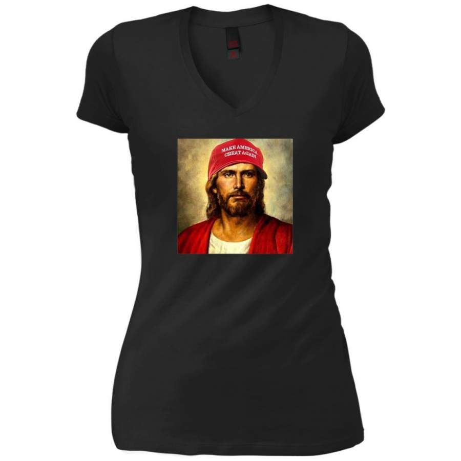 AGR Jesus Make American Great Again Shirt V-Neck