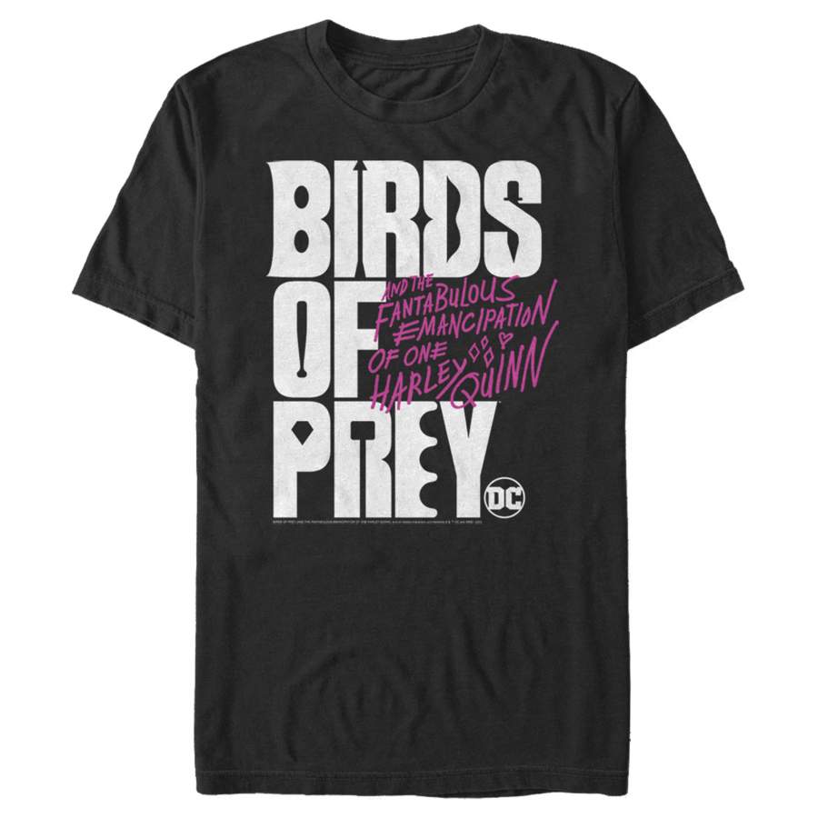 Birds of Prey Men’s Bold Text Logo  T Shirt