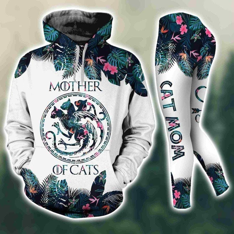 Gift For Mother Mother Of Cats Hoodie Hollow Tank Top - Legging 3D