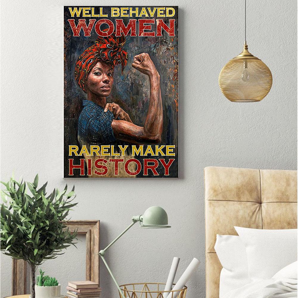 Black African Canvas Art Prints Colorful Afrocentric Poster Print African American Girl Black King Delightful Wall Art Designs