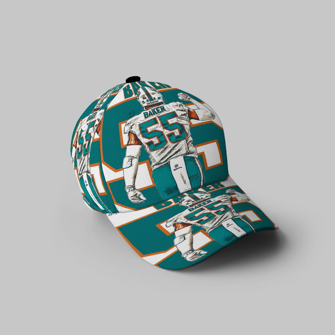 Miami Dolphins Jerome Baker1 3D Printing Baseball Cap Classic Hat