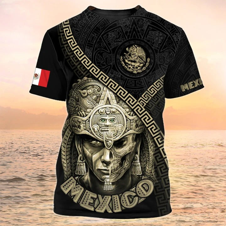 Mexico T Shirt Aztec Shirt For Men Women, 3D Print Mexico Eagle Tshirt