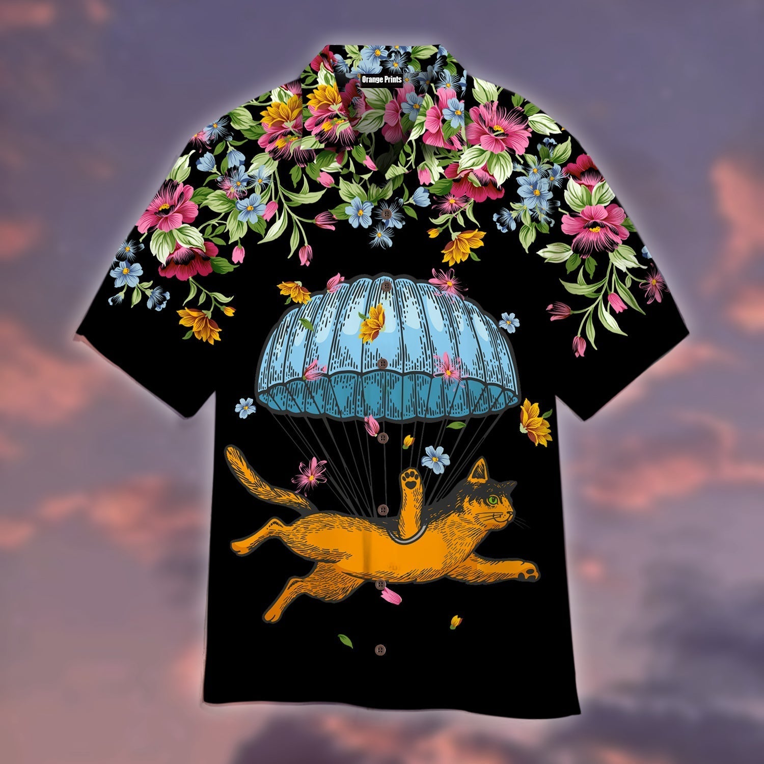 Catdiver Floral Love Skydiving Aloha Hawaii Shirts For Men And Women Ha70213