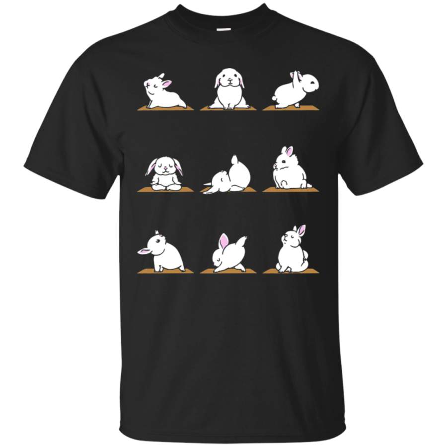 AGR Fluffy White Bunny Practicing Yoga T-Shirt