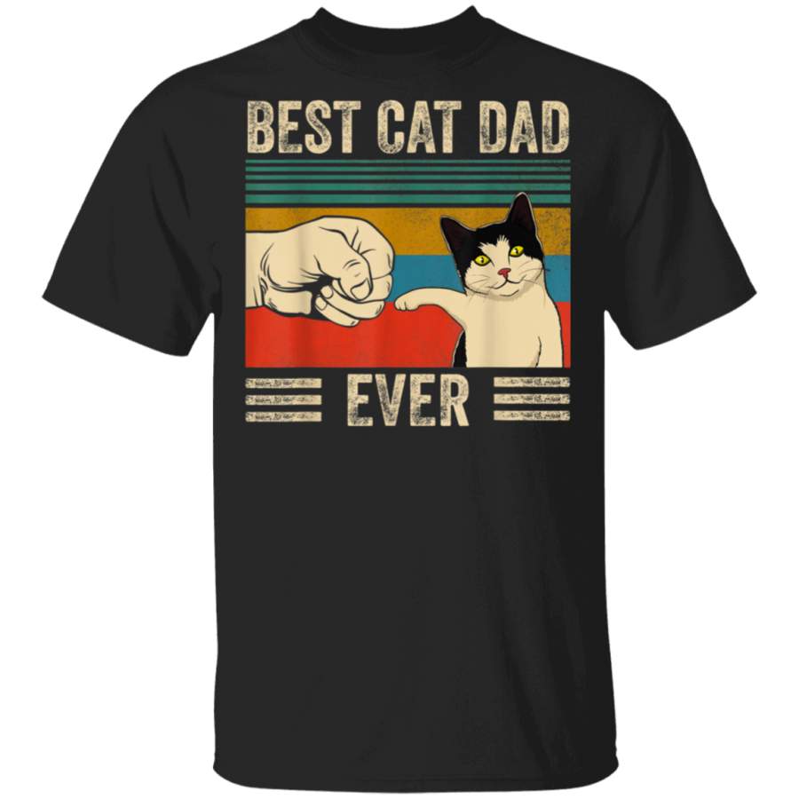 Mens Vintage Best Cat Dad Ever Bump Fit T-Shirt