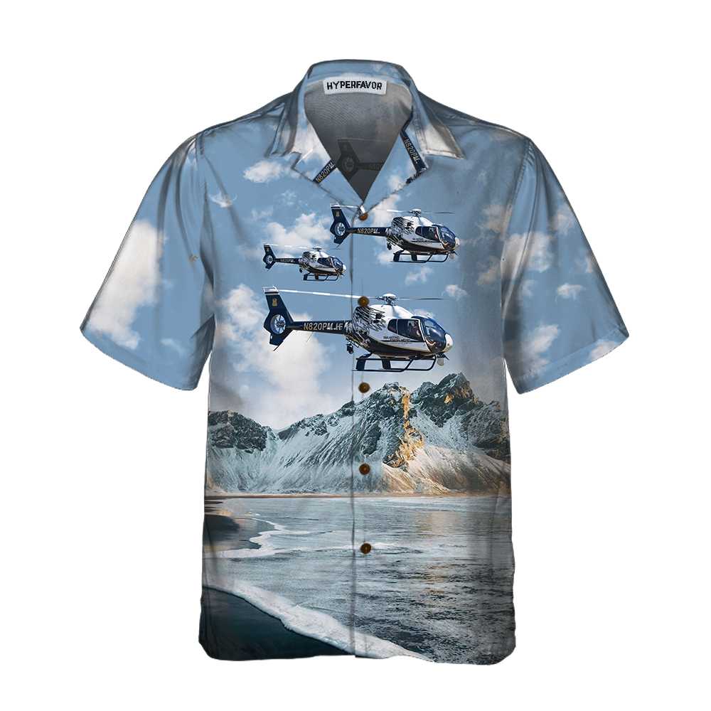 Helicopter On Ocean Background Hawaii Unique Shirt For Men Ha25784