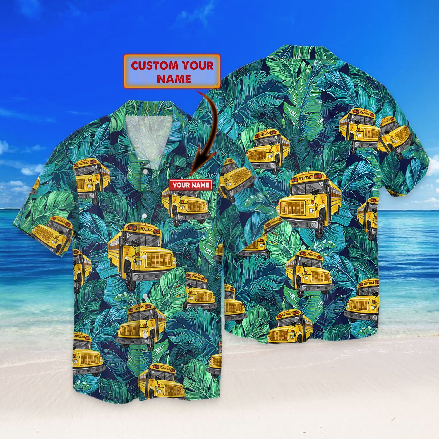 School Bus Driver Personalized Name Hawaii Shirt 61 Ha37270