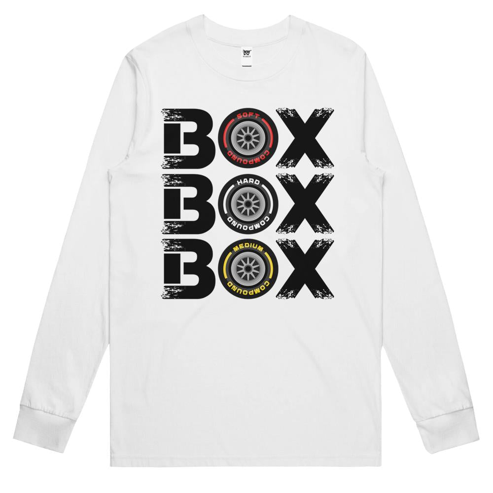 Box Box Box F1 Tyre Compound V2 Design Long Sleeve T Shirts