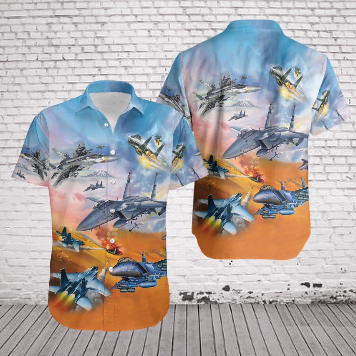 Hawaii Aloha Shirts Beach Shorts Us Air Force Mcdonnell Douglas Eagle Ha7321