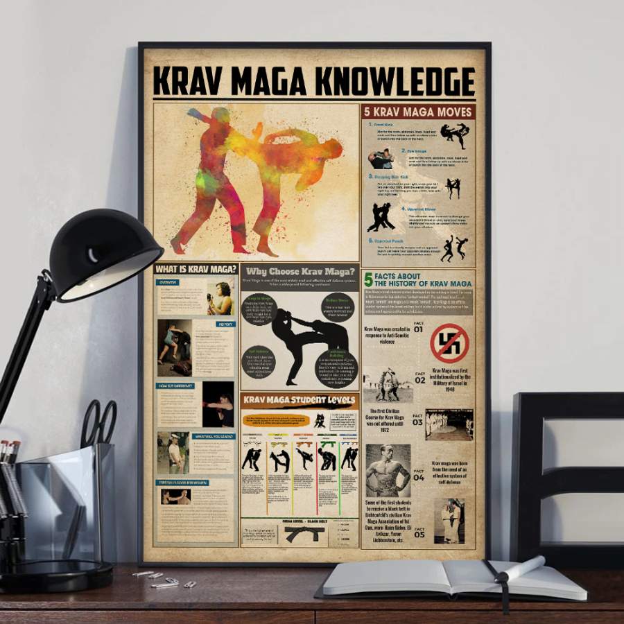 Wozoro Unframed Poster Krav Maga Knowledge Size 11×17, 16×24, 24×36 inch