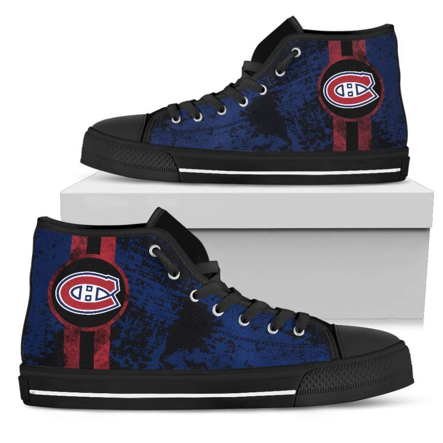 Triple Stripe Bar Dynamic Montreal Canadiens High Top Shoes V1