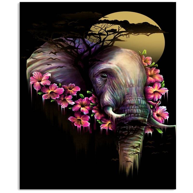 I Love Elephant Beautiful Flower Gift Vertical Poster