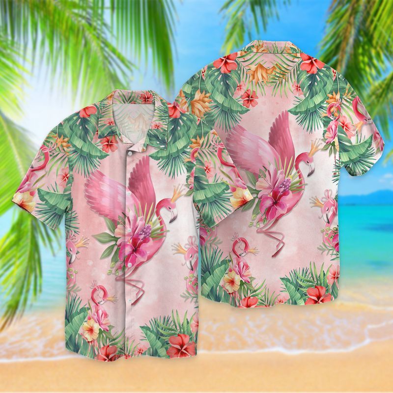 Hawaii Flamingo Flora Summer Trending Full Print Hawaii Shirt Ha81541