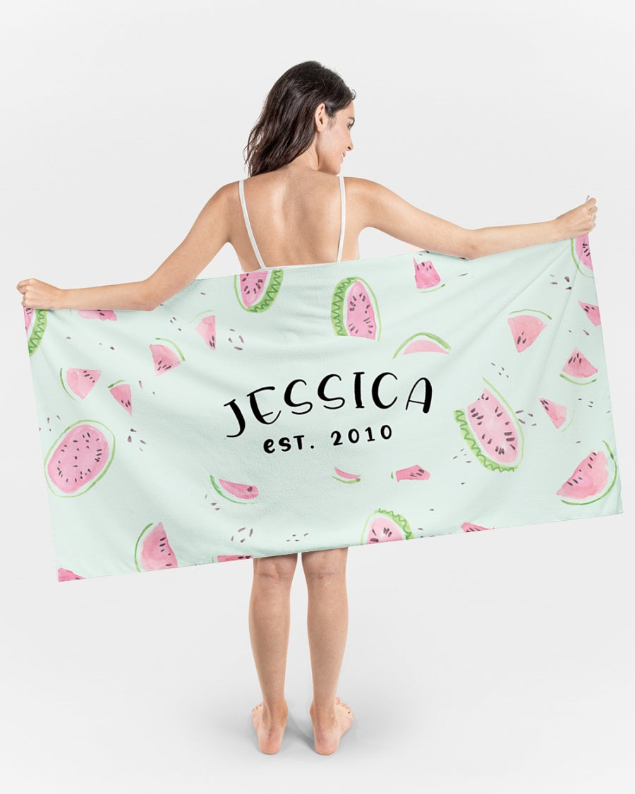 Watermelon Kids Beach Towel Personalized, Custom Beach Towel, Gift For Teens, Beach Towel With Name, Kids Bath Towel, Birthday Gift Towel