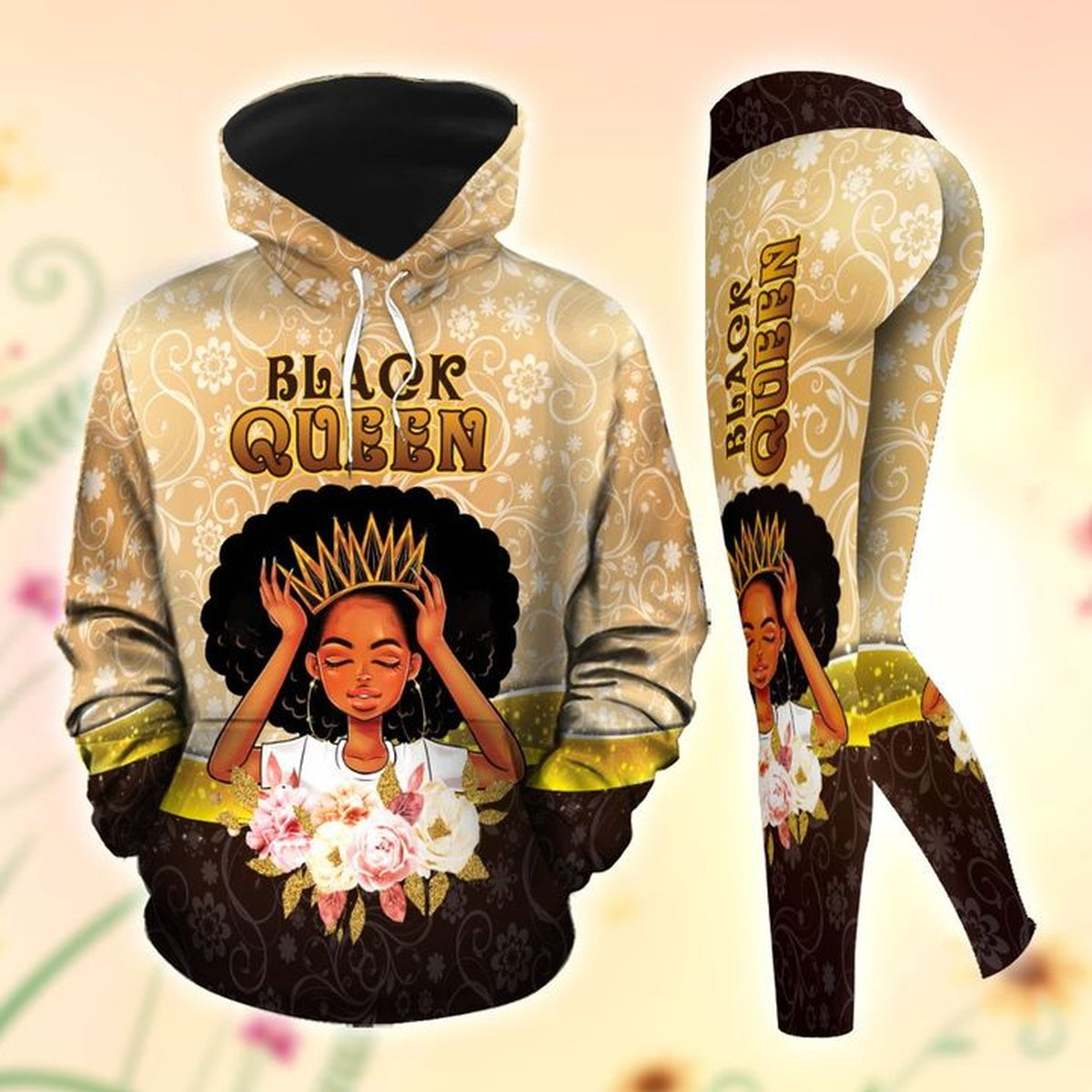 Black Queen Unique  Legging Hoodie , African  Legging Hoodie