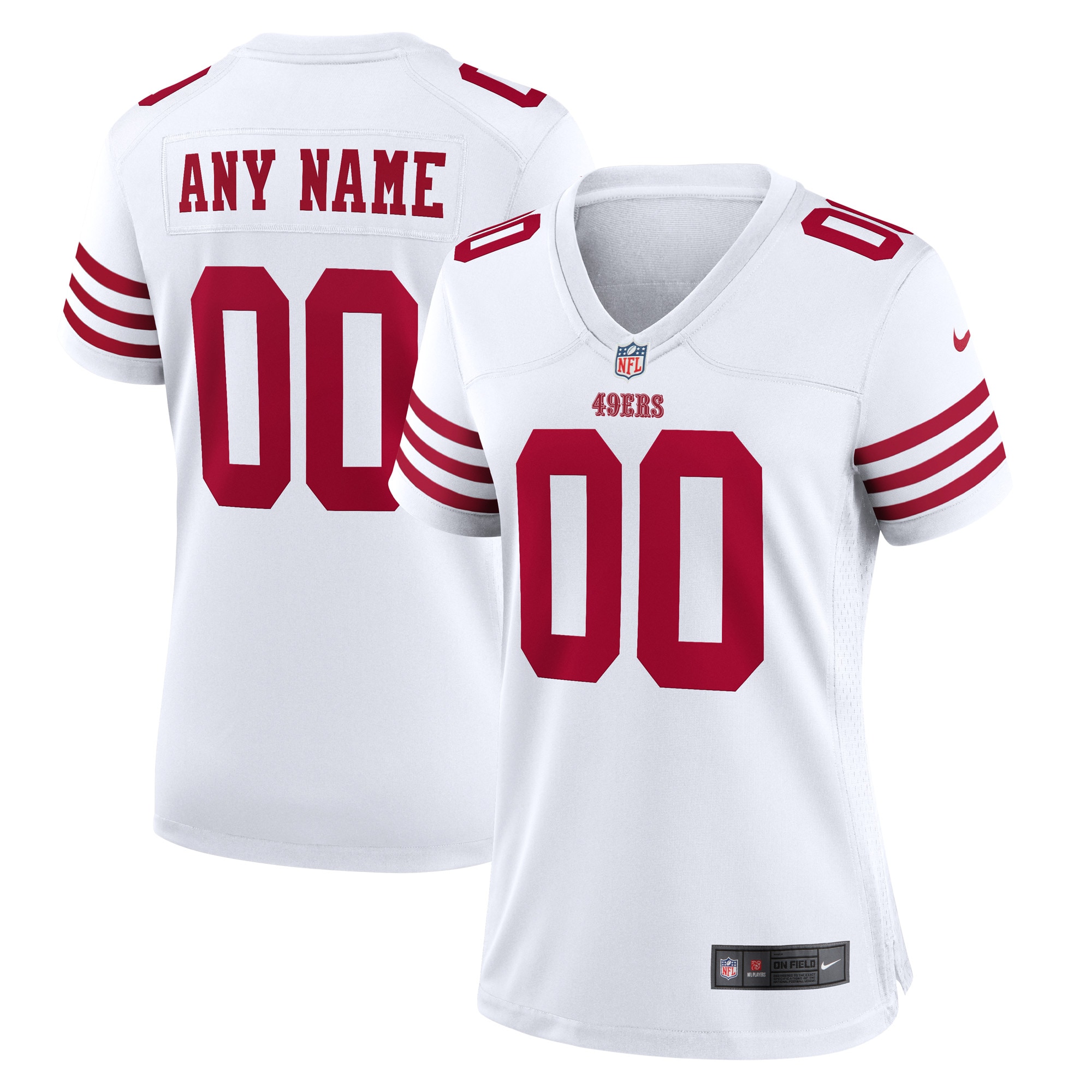 Women’s San Francisco 49ers White Game Custom Jersey