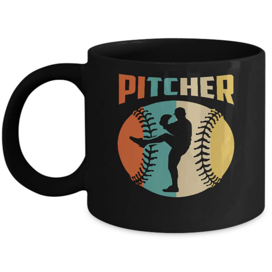 Classic Vintage Retro Style Pitcher Baseball Mug