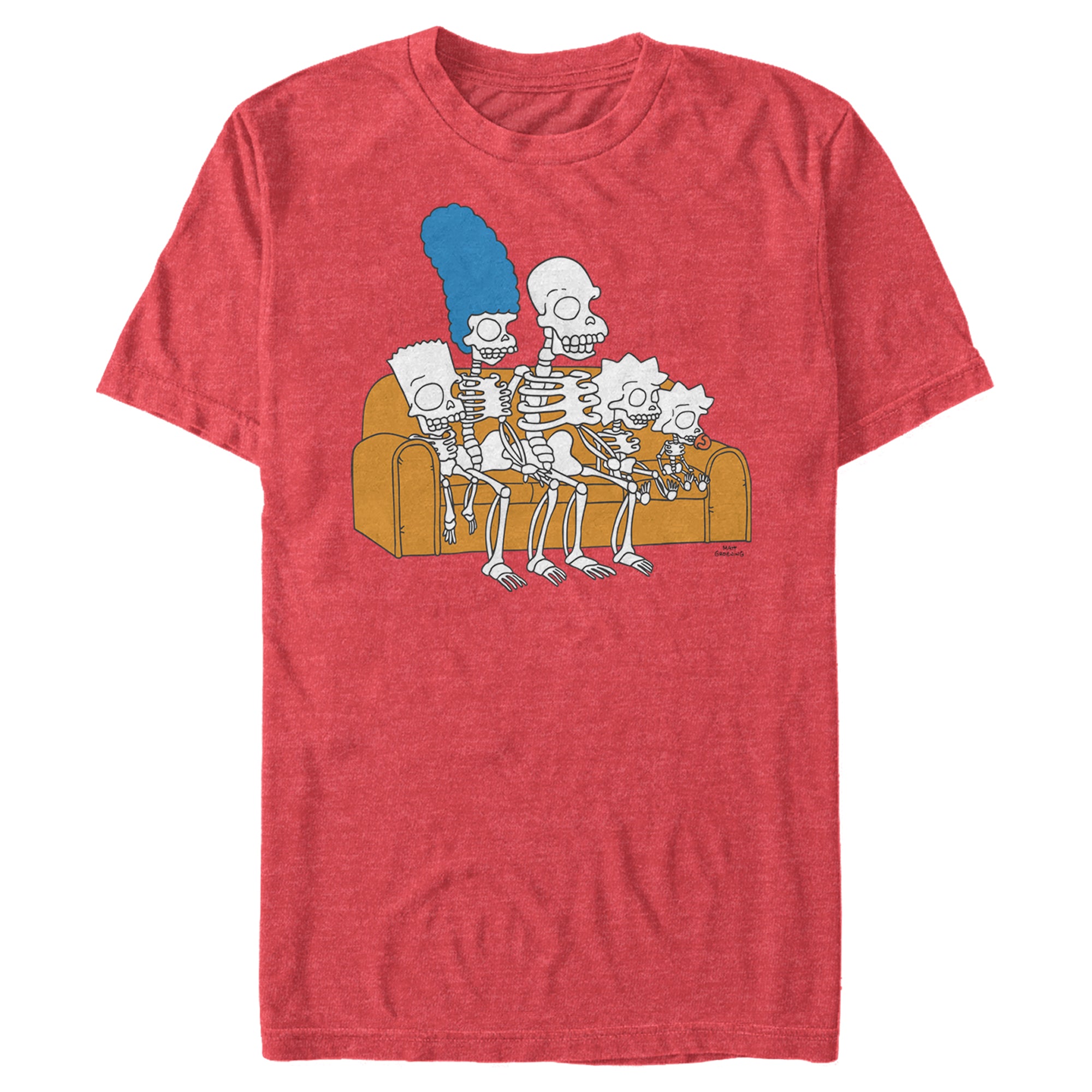 The Simpsons Men’S Skeleton Family Couch  T-Shirt