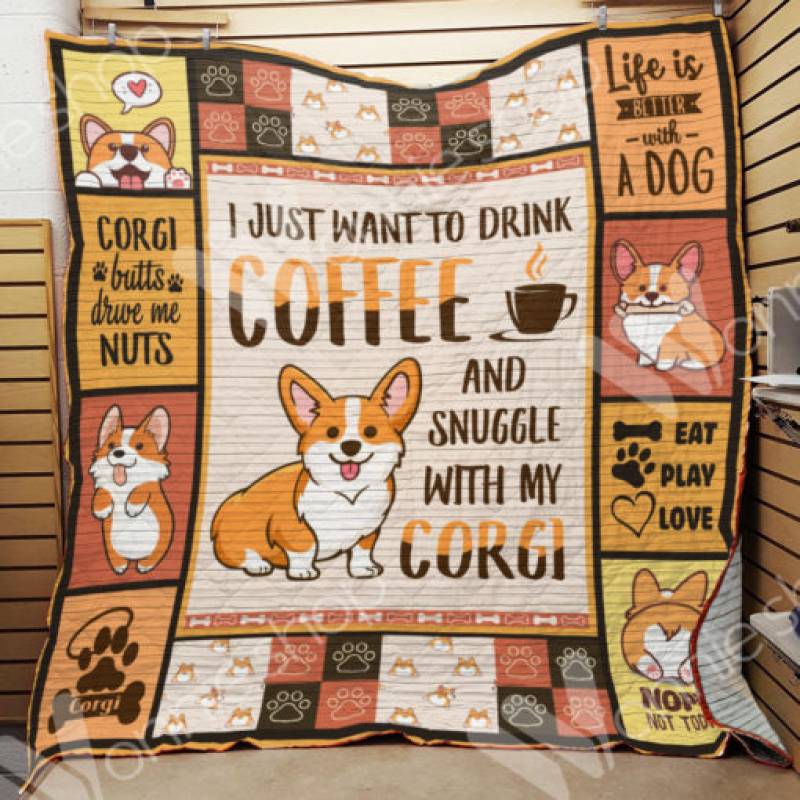 Corgi Dog and Coffee Blanket NOV3001 67O39