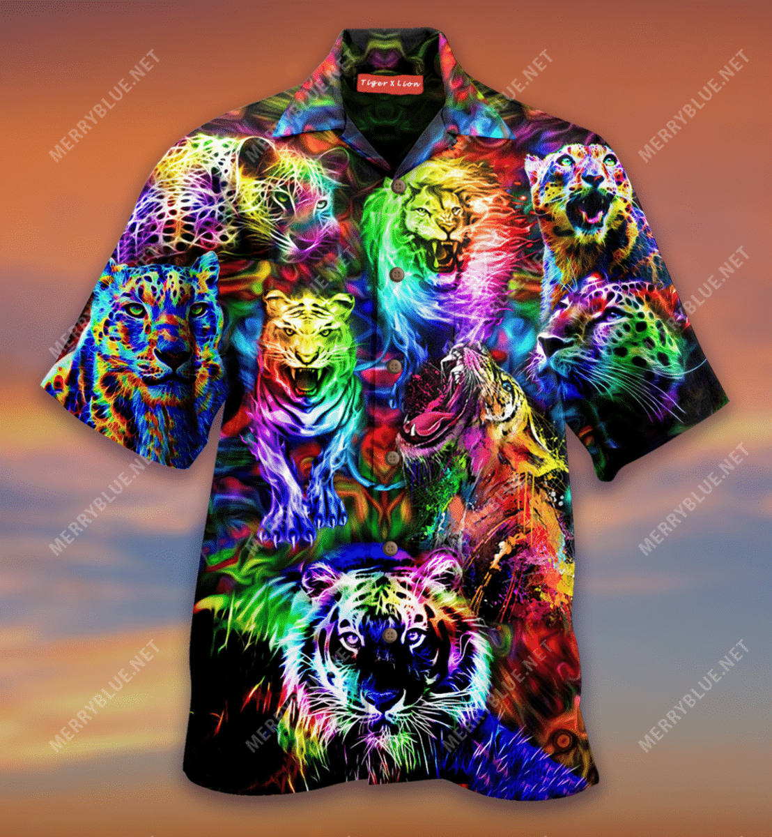 Discover Cool King of the Jungle Lion Tiger Leopard Unisex Hawaiian Shirt