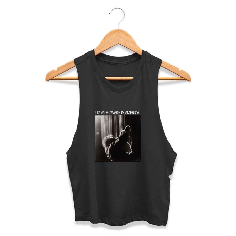 U2 Im Wide Awake Rock Band Womans Crop Tanktop Tee