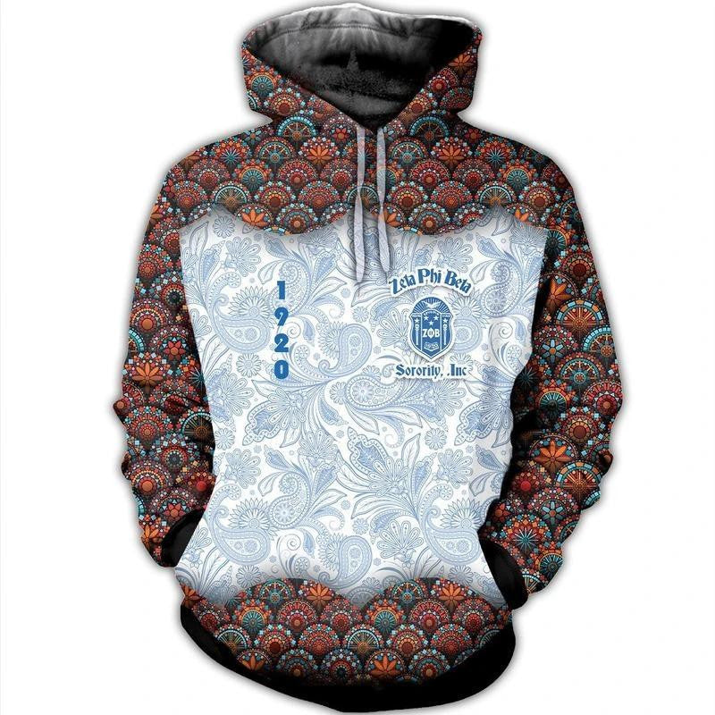 Sorority Hoodie – Zeta Phi Beta Mandala Girl Hoodie