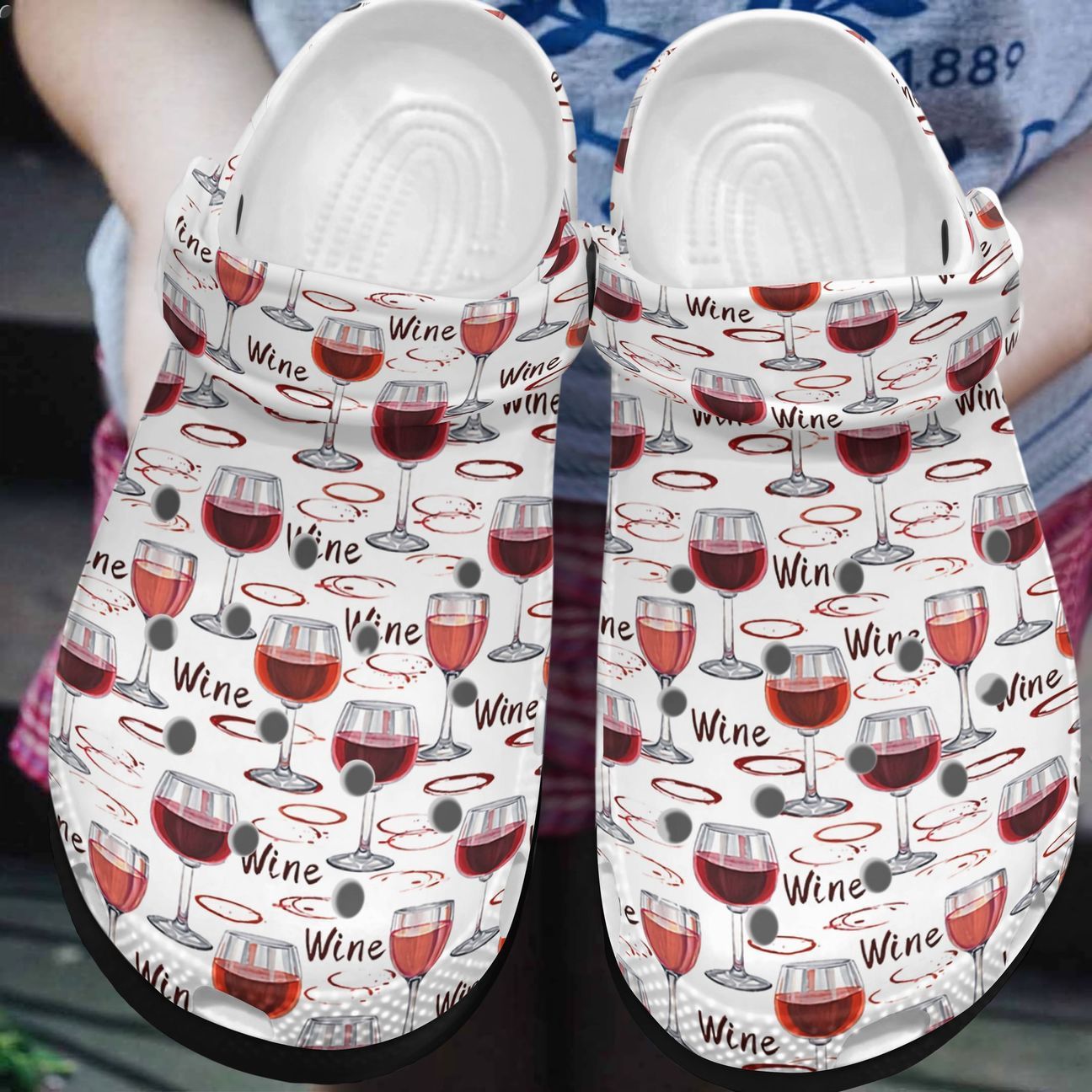 Wine Personalized Clog, Custom Name, Text, Color, Number Fashion Style For Women, Men, Kid, Print 3D Just A Girl Who Loves Wine