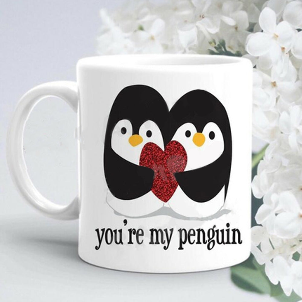 Couple Penguin You Are My Penguin Edge-To-Edge Mug For Lover Double Side Printed Ceramic Coffee Mug Tea Cups Latte