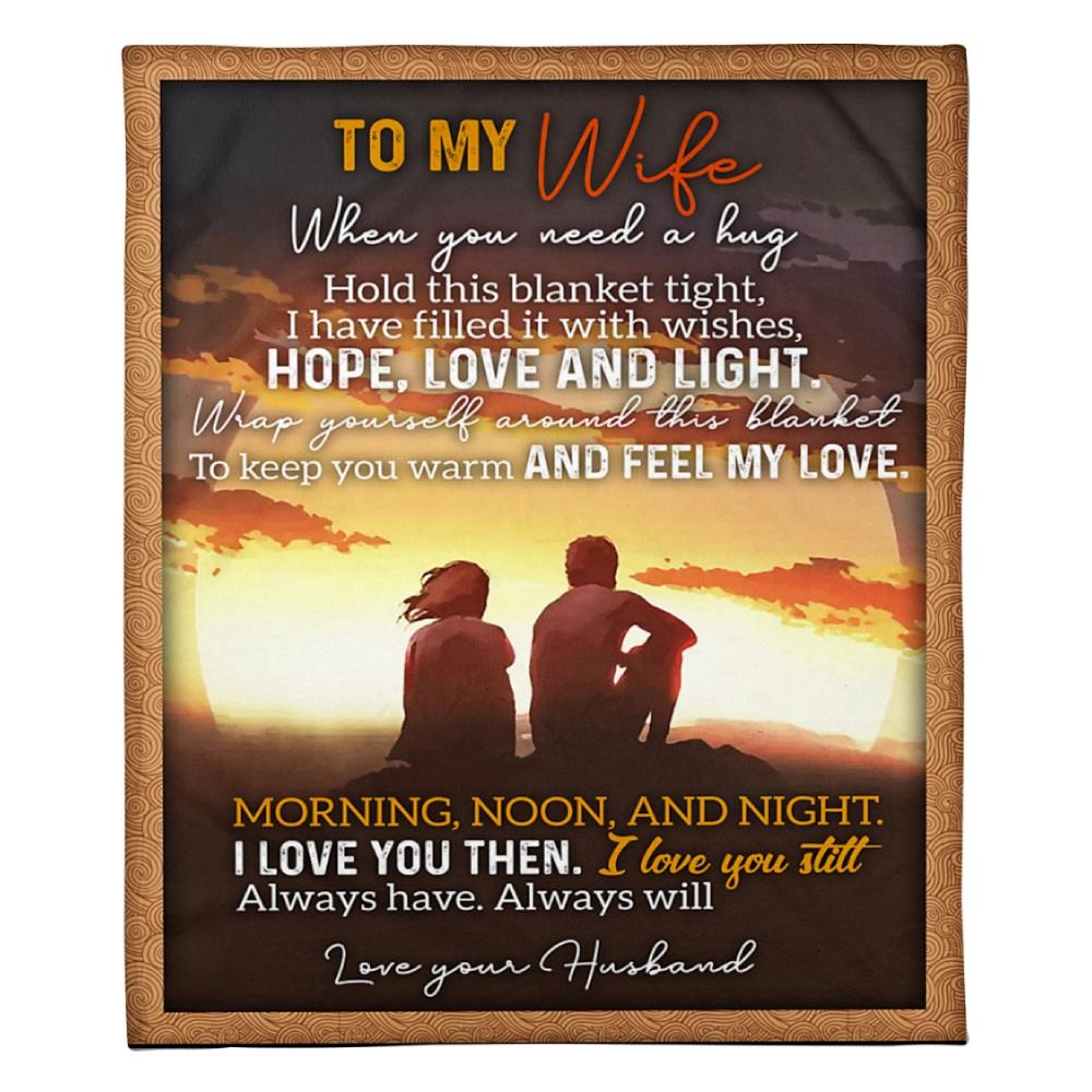 To My Wife Hope Love And Light Fleece Blanket Family Gift Home Decor Bedding Couch Sofa Soft And Comfy Cozy