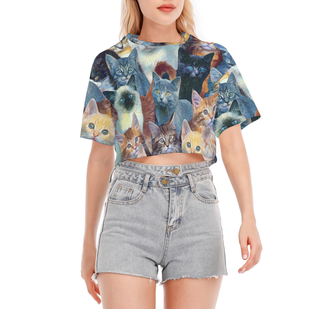 Abstract Kittens Cropped T-Shirt